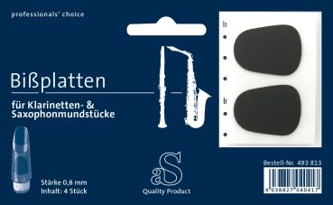 Bissplatte schwarz aS 0,8mm 4er-Pack