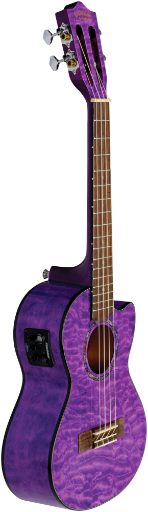 Tenor Ukulele Lanikai, Quilted Maple, QM-PUCET, Purple Stain, Preamp, Koffer